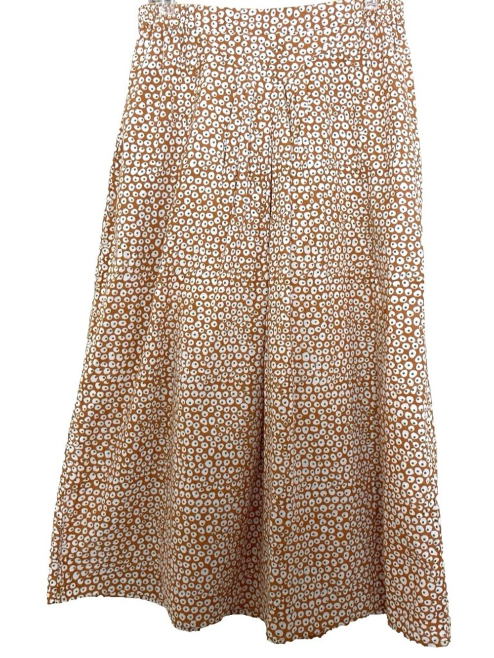 Gudrun Sjoden A-line Midi Skirt Size Medium Pull On Elastic Waist Organic Cotton